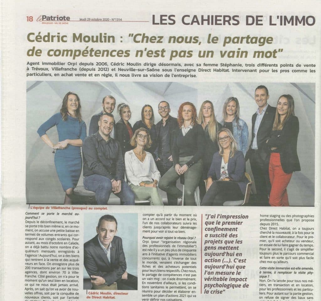 Le journal immobilier Patriote Beaujolais