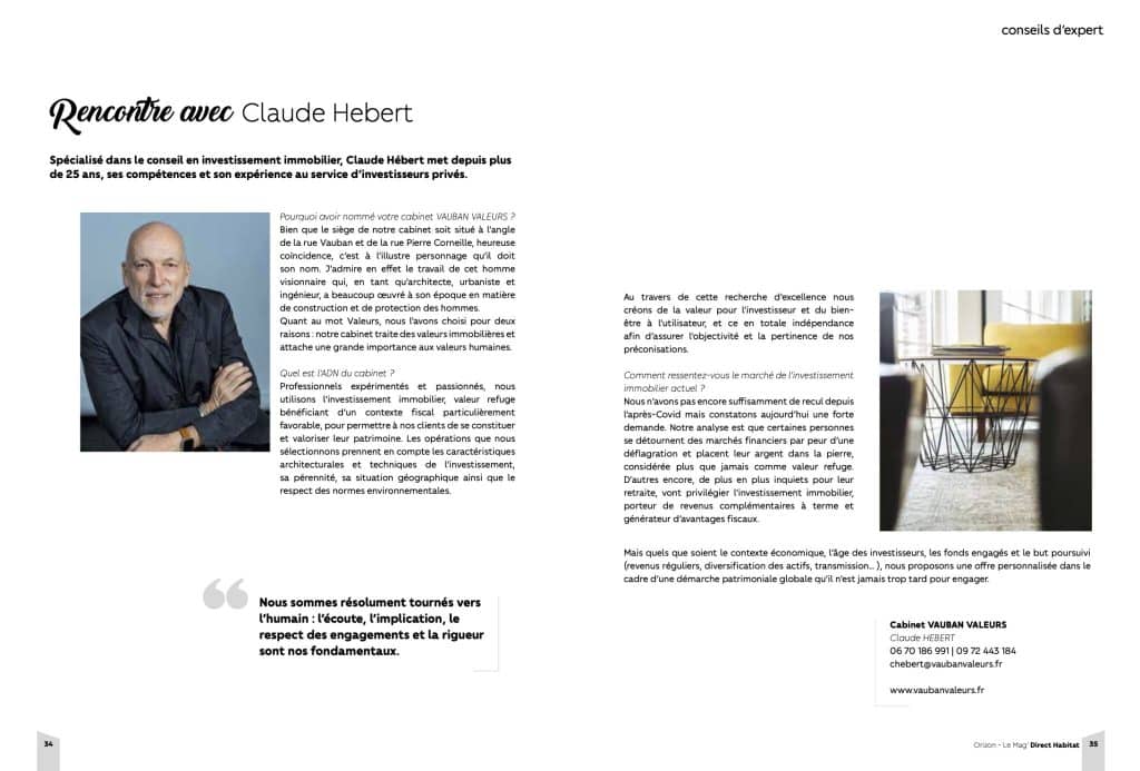 Magazine immobilier Orpi gestion patrimoine lyon